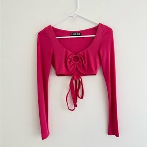 I Am Gia Violet Hot Pink Long Sleeve Crop Top XS